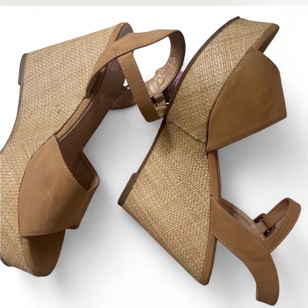 Windsor Camel Wedge Sandals